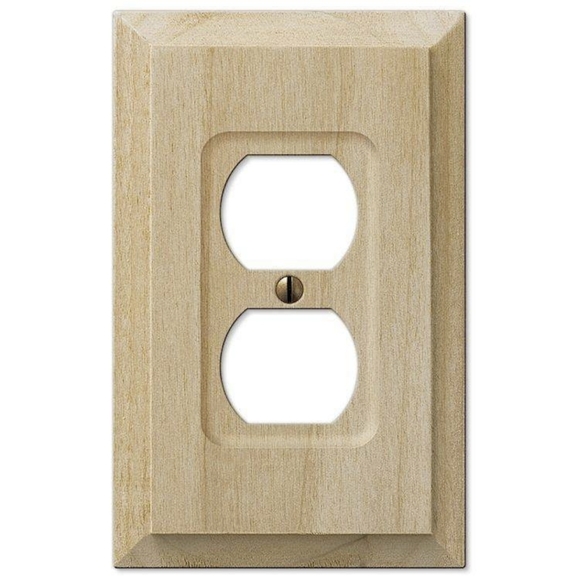 Amerelle Unfinished Wood Toggle Wall Plates 1 Duplex Outlet Covers - Picture 3 of 11